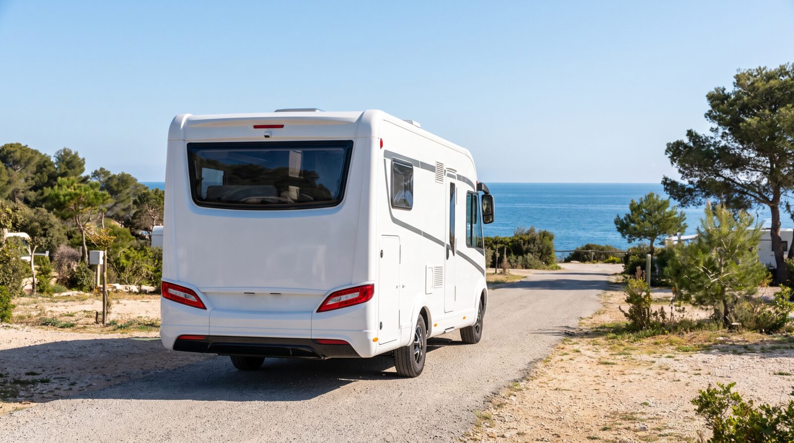 Reisemobil — Symbolbild zum Thema Rangier- und Campingplatzkollision — Wohnmobile
