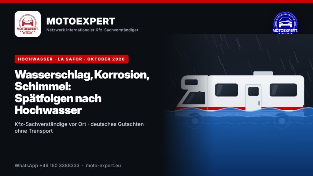 Hochwasser Costa Blanca – MOTOEXPERT Kfz-Sachverständige vor Ort in Spanien
