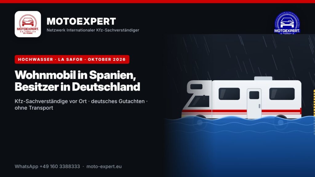 Hochwasser Costa Blanca – MOTOEXPERT Kfz-Sachverständige vor Ort in Spanien